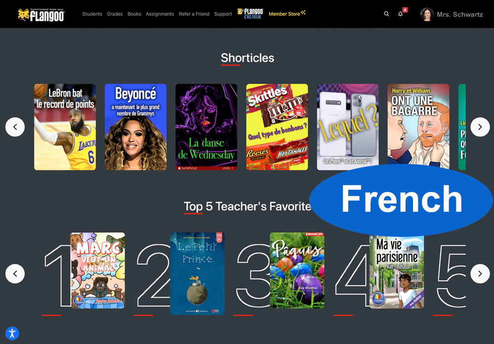 Flangoo™ World Language Digital Readers Subscription