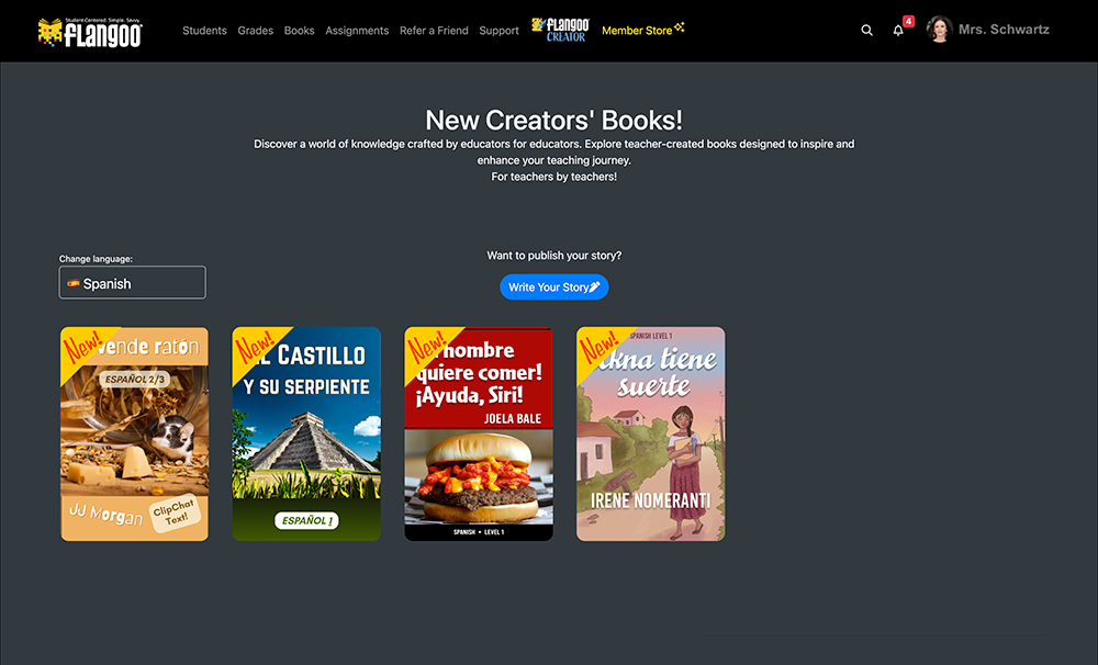 Flangoo™ World Language Digital Readers Subscription