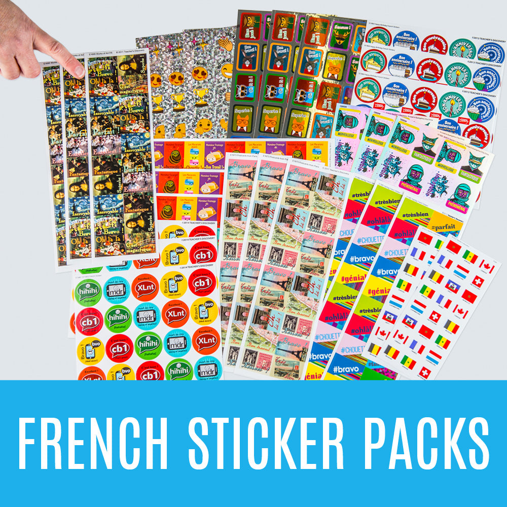 French Sticker Sheet French Sticker Packs – Teacher's Discovery