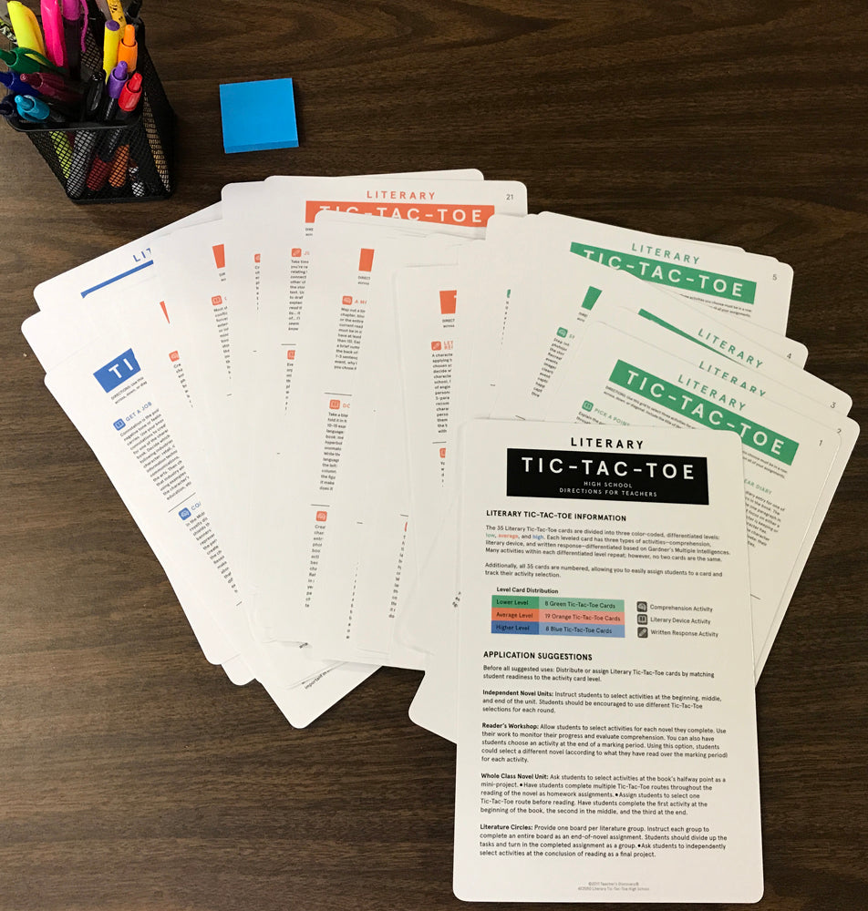 Literary Tic-Tac-Toe: Differentiated Activities Cards Sets for MS and HS - Set of 2