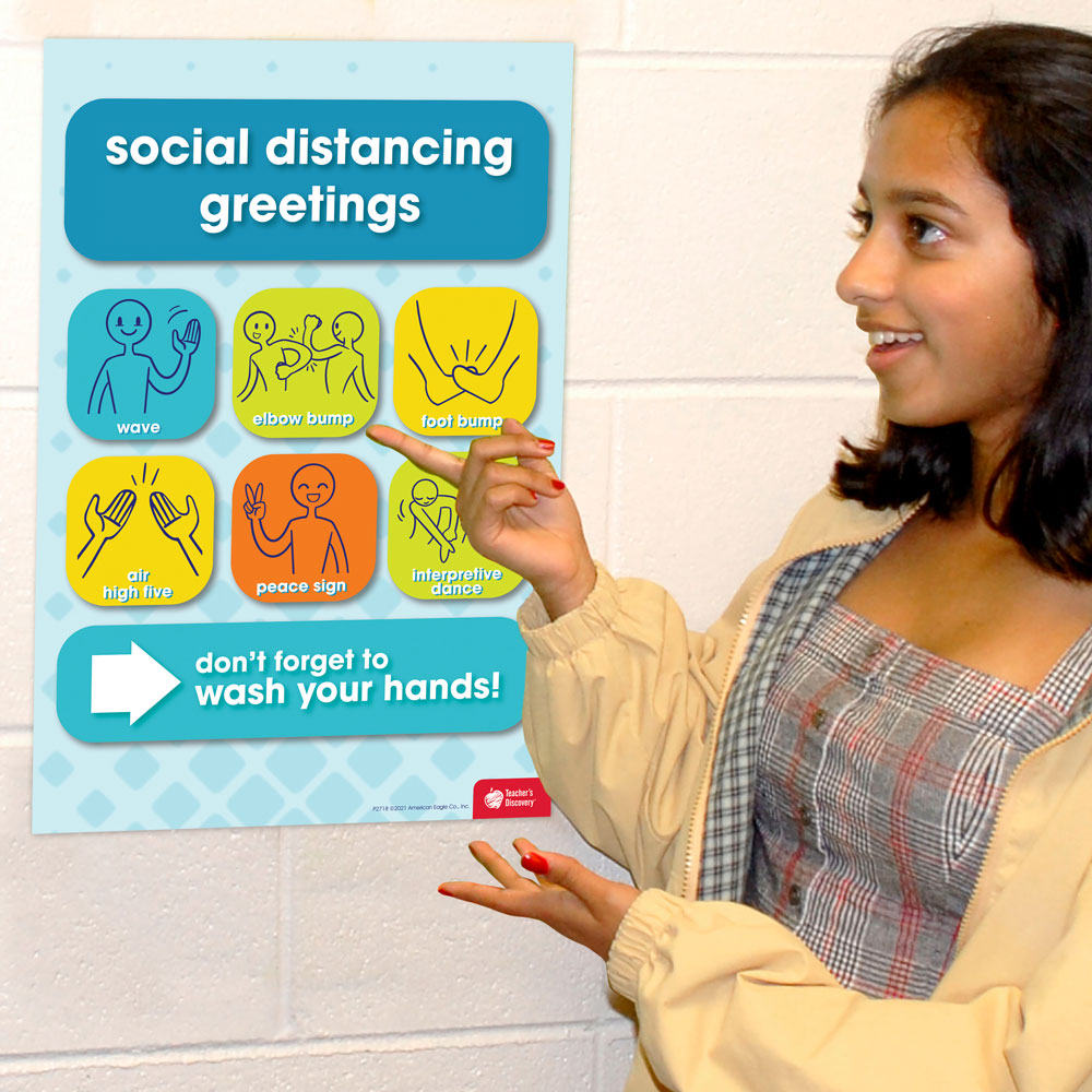 Social Distancing Greetings (English) Mini-Poster