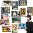 Thirteen cardstock prints, including Monet, Degas, Toulouse-Latrec, Renoir, and more.