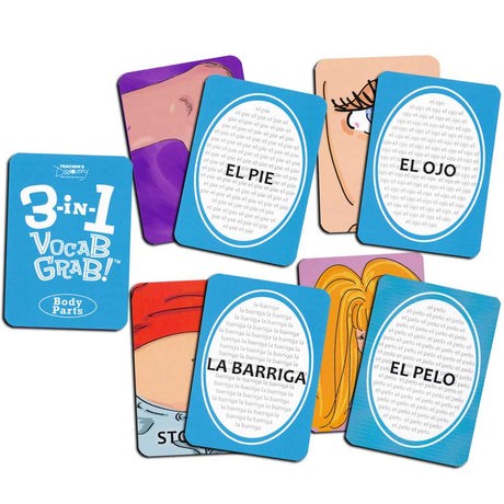 3-in-1 Spanish Vocab Grab Card Games