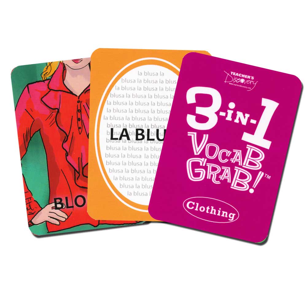 3-in-1 Spanish Vocab Grab Card Games