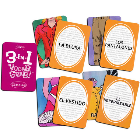 3-in-1 Spanish Vocab Grab Card Games