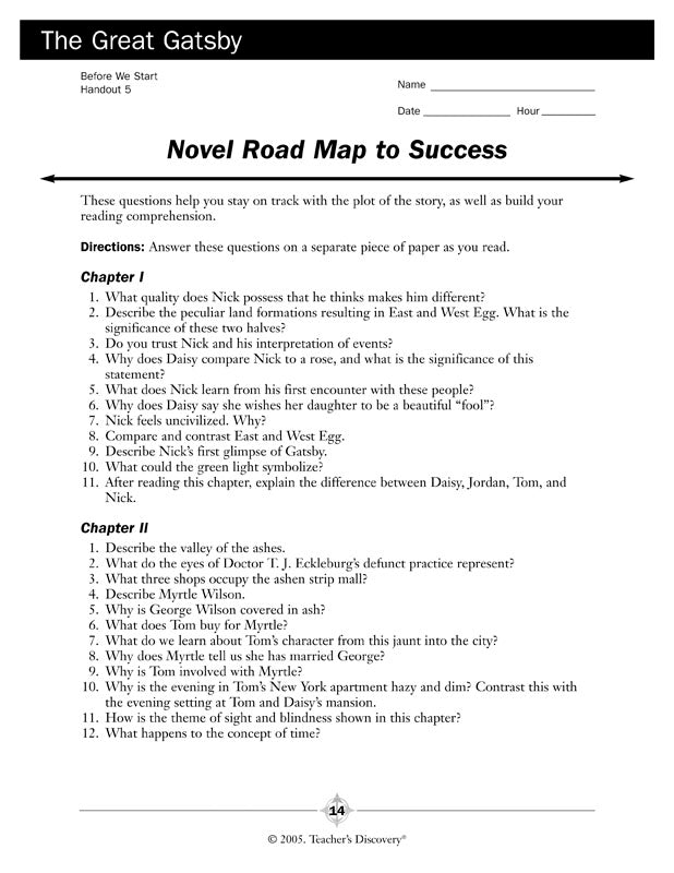 The Great Gatsby Novel Guide Book Download