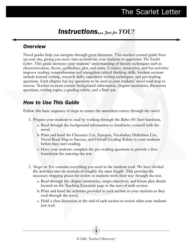 The Scarlet Letter Novel Guide Book Download