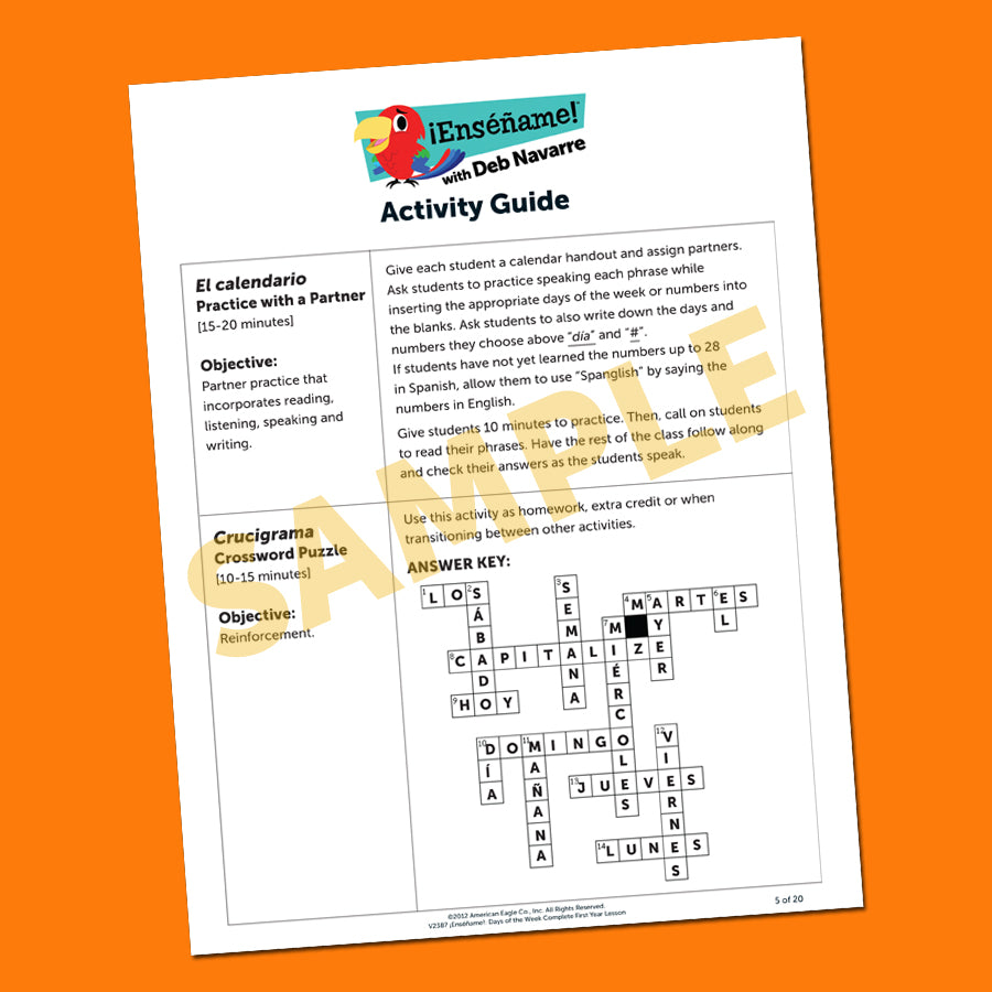 ¡Enséñame!™ Complete First-year Lessons: Days of the Week Download