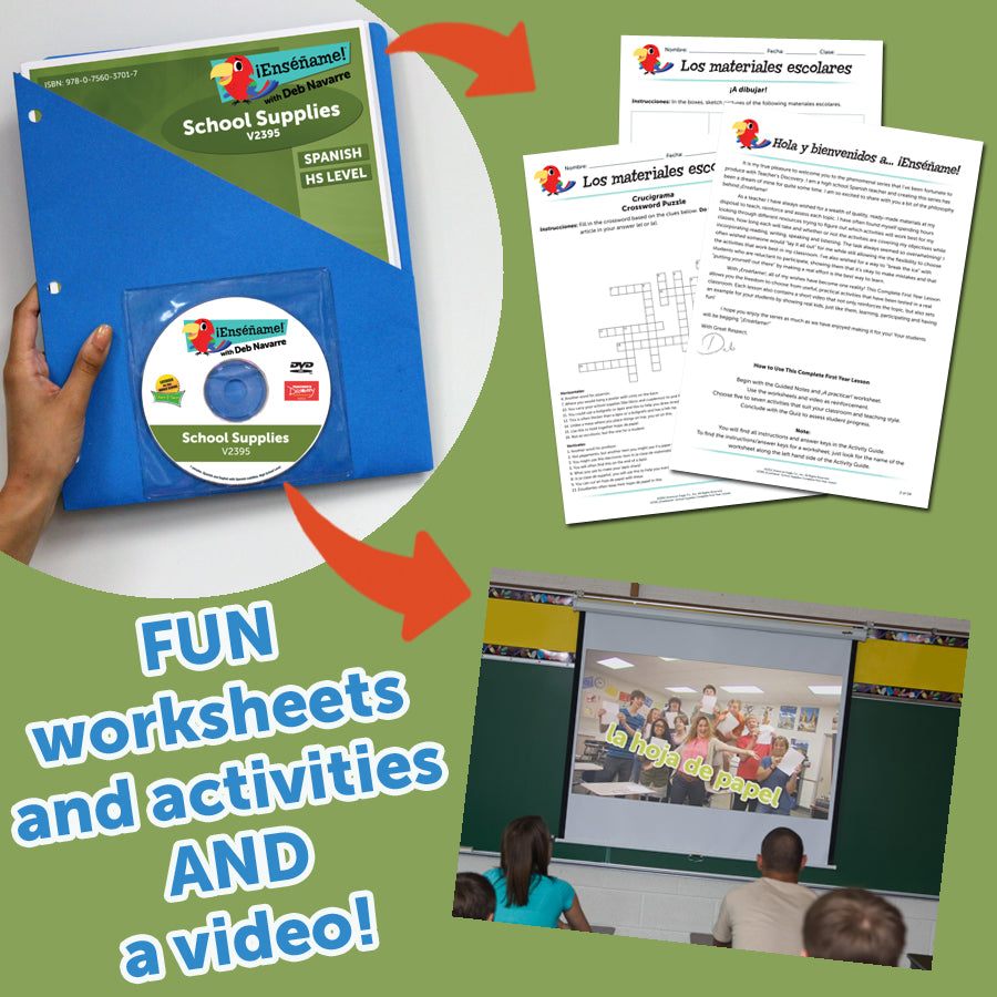 ¡Enséñame!™ Complete First Year Lessons:  School Supplies Download