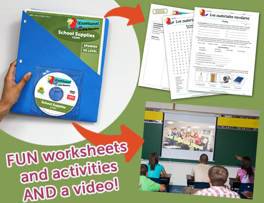 ¡Enséñame!™ Complete First Year Lessons:  School Supplies Download