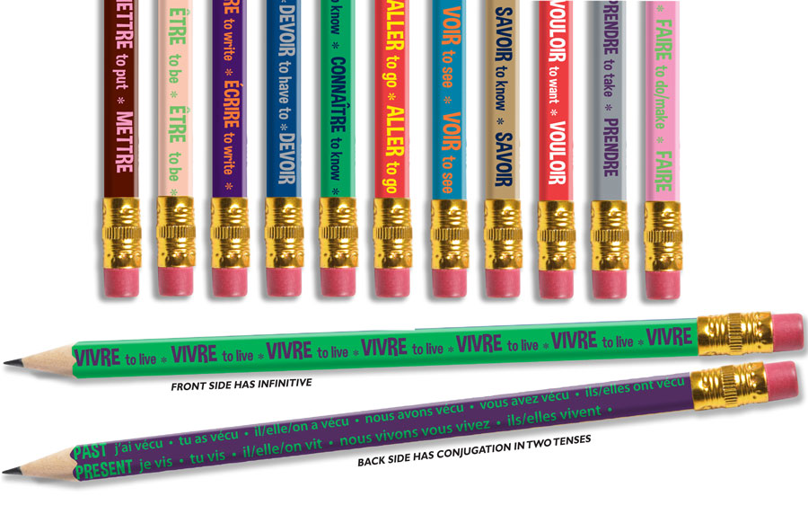 Irregular Verbs-  Conjugated! French Enhanced® Pencils - Box of 144