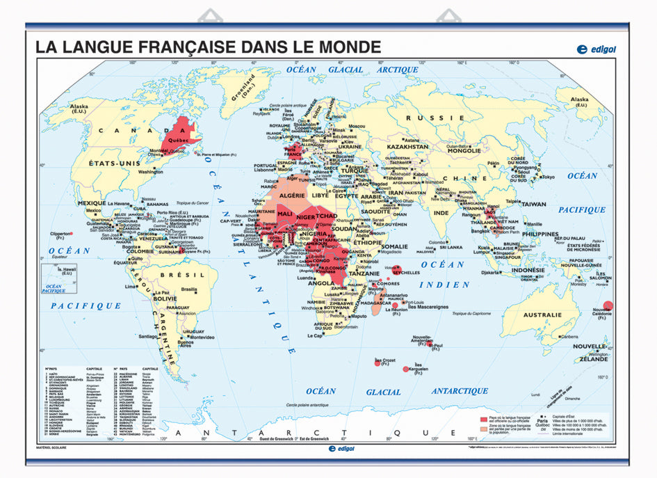 World Map of French-Speaking Countries