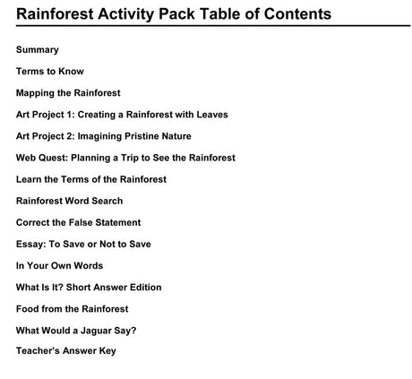 Rainforest Activity Packet Download