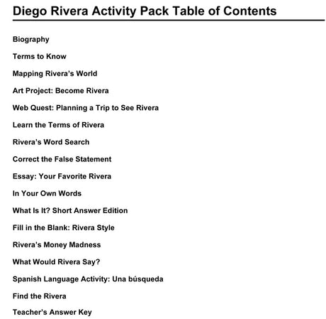 Diego Rivera Activity Packet Download