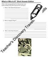 Harlem Renaissance Activity Packet Download