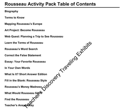 Henri Rousseau Activity Packet Download